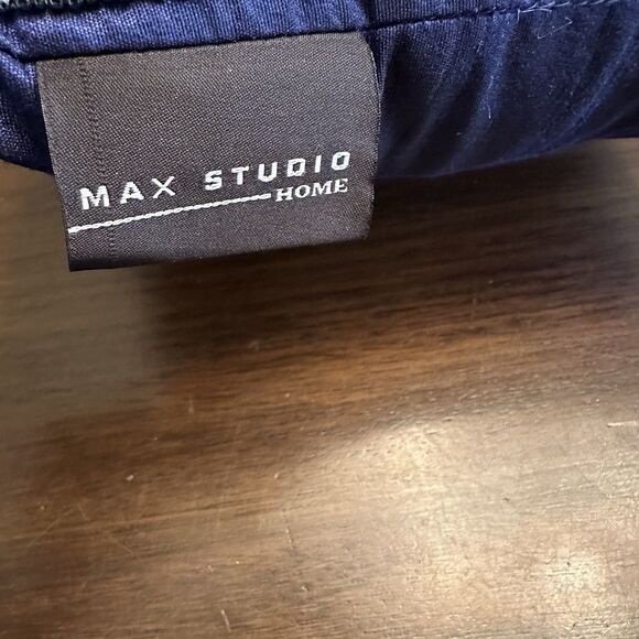 Max Studio Home "Beauty" 12x12 Beaded Decorative Throw Pillow Navy Blue Accent - Picture 4 of 8